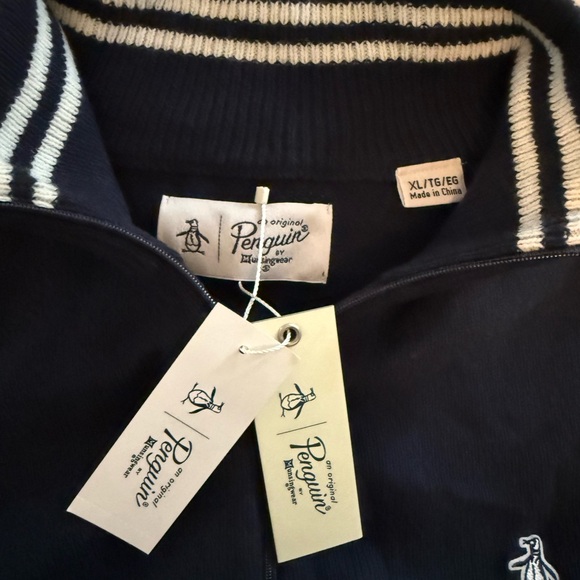 Original Penguin Men's Dark Blue Zip-Up Sweater - Picture 2 of 3